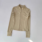 Women's High-End Yoga Fitness Suit Standing Collar Long-Sleeved Sports Jacket for Active Wear And Exercise