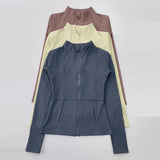 Women's Long-Sleeved Fleece Jacket Slimming Warm Coat for Yoga Pilates Fitness Running - Autumn Winter Sports Outerwear