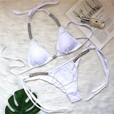 New Jewelled Rhinestone Bling Diamond Bikini Women Swimwear Female Swimsuit Two-Pieces Bikini Set Bather Bathing Suit Swim V2268