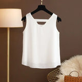 Star with The Same Halter Chiffon Vest Women's Loose Top Summer New Wear Outside with Sleeveless Short Bottom Shirt MOYISU L-5XL