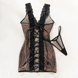 Toucheart 2PCS Lace See-through Hollow Out Sexy Interesting Thin Model Pajamas Panty Slim High Waisted Women Sexy Pajamas Set