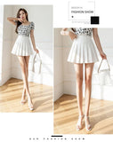 White Women Pleated Skirts Summer High Waist Zipper Girls Dancing JK Mini Skirts Black Fashion Student A Line Faldas 2024