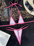 Shiny PU Leather Extreme Mini Micro String Bikini Female Swimsuit Women Swimwear Two-pieces Bikini Set Halter Bathing Suit Swim