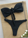 XS - L Metal Ring Bandeau Bikini Women Swimwear Female Swimsuit Two-pieces Bikini set Brazilian High Cut Bathing Suit Swim Lady