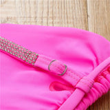 New Sexy Mini Bikini Female Swimsuit Women Swimwear Two-Pieces Bikini Set Sequins Padded Bather Bathing Suit Swim Lady V2043P