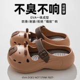 2025 New Cute Cartoon Slippers For Women Fashion Clogs Anti-slip Summer Shoes Girls Street Sandals 2 Way Wear Beach Slides