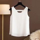 Star with The Same Halter Chiffon Vest Women's Loose Top Summer New Wear Outside with Sleeveless Short Bottom Shirt MOYISU L-5XL