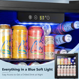 Mini Fridge Cooler With Glass Door For Home Office Use
