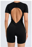 Short Jumpsuit Gym Clothes For Women Sportswear Fitness Overalls Backless Scrunch Booty Yoga Suit Sports Set Outfit