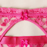 Sexy underwear French ultra-thin embroidered love mesh bra big breasts showing small sexy underwear set