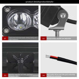 Car Spotlight 3 Inch White Yellow LED Pod Driving Work Light for Pickup Motorcycle Truck Offroad Roof Luggage Rack Lamp