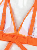 2026 Triangle High Waist Bikini Solid Strappy Swimwear Female Sexy Swimsuit Women Bathers Bathing Swimming Swim Suit Beachwear