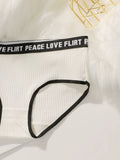 Women's High Waist Panties  Letter Elastic Waistband Soft Ribbed Fabric Comfortable Briefs for Daily Wear women bra K2809