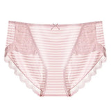 Anti-septic Women Underpants Women Panties Mid Waist Lace Bow Decor Tummy Control Butt-lifted Soft Stretchy Quick Dry Briefs