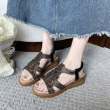 Fashion Women's Sandals Comfortable Women Shoes Rhinestones Wedge Sandals Summer 2026 New Roman Sandals