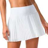 Summer Women Tennis Pleated Skirt With Inner Lining High Waist Double Layer Design Sport Sexy Fitness Yoga Skirts With Pockets