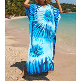 2026 New Colorful Kaftan Tunic Beach Dress Beach Wear Beachwear Beach Cover Up Cover-upsLoose Maxi Dress Female Women V4428