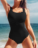 2026 Sexy Ruffle Swimsuit One Piece Solid Swimwear Women Bathers Bathing Swimming Swim Suit Female Beachwear XXL