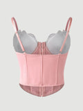 Sexy Top Mesh Lace Patchwork Cotton Hot Girl Fishbone Strap High-end Wear Top For Women Bowknot Pure Desire Vest Charming PWGG