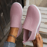 Breathable Knit Wedges Sneakers Woman Spring Autumn Slip On Platform Sport Sneakers Woman Plus Size Thick Sole Walking Shoes