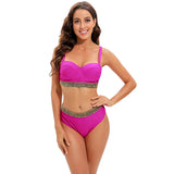 2026 Sexy Bikini Women Push Up Swimwear Swimsuit Gold Wavy Edge Patchwork High Waist Bikinis Set Bathing Suit Biquinis Feminino