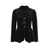 French-style Elegant Stand-up Collar Tie-waist Slim-fit Pleated Long-sleeve Shirt For Women With Waist Lace Cake Skirt QXS5