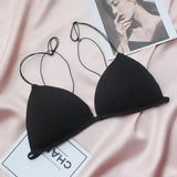 MOYISU Desire Sexy Girl Underwear Front Buckle Thin Shoulder Triangle Cup Thin Back Without Underwire Sexy Simple Bra Small Bra