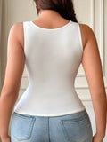Women's Sleeveless Tank Top Underwear.Elegant Floral Lace Neckline Sexy Tops Women.Plain Layering piece