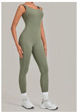 Summer Tight Yoga Jumpsuit Women Hollow Out Exposed Back Fitness Clothing Outwear Gym Running Workout Sports One Piece Suits