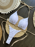 Heart-shaped Halter Micro Thong Bikini Female Swimsuit Women Swimwear Two-pieces Bikini Set Brazilian Bather Bathing Suit Swim