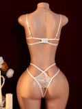 Teddy Transparent Lace Lingerie Deep V Open Bra Sexy Lingerie Women Sleepwear Open Croth Bodysuit Lenceria Porno Underwear Set