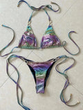 Gradient Snake Skin Bikins 2025 Diamond Bikini Female Swimsuit Women Swimwear Two-pieces Bikini Set Mini Micro Bathing Suit Swim