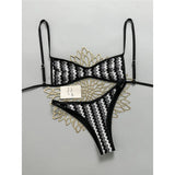 2026 Striped High Leg Cut Brazilian Bikini Female Swimsuit Women Swimwear Two-pieces Bikini set Bather Bathing Suit Swim V8216