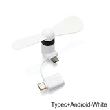 Mini USB Fan Flexible Cooling hand Fan portable Fans Summer Cool laptop Desktop Cell Phone Cooler 2 in 1 Micro USB Type-C plug