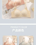 Sexy Push Up Lace Bralette Small Bust Wirefree Comfort Summer Ultra Thin Adjustable Straps Anti-Sagging Lingerie Set S-XL Bra