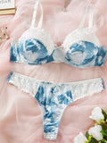 Plus size wireless bra Summer thin adjustable anti-sagging underwear set comfortable and sexy ultra-thin 4XL