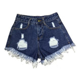 Summer Stretchy Hot Short Pants Women's High Waisted Cut Off Denim Shorts Ripped Distressed Frayed Hem Jeans Shorts
