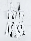 2026 Tie Dye Bikini Drawstring Swimsuit Women High Waist Shorts Swimwear Female Padded Bathing Suit Swimming Beachwear Summer