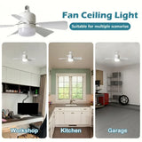 1/2Pack 30W Ceiling Fan Lights with Remote Control Dimming LED Fan Light E27 Base Suitable  for Living Room Kitchen Study Garage