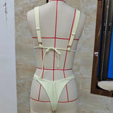 Women’s Summer 2 Piece Swimsuit Triangle Bikini Set with Charm High Cut Bottom Beachwear for Vacation Pool Party
