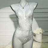 For Women 18 Hot Erotic Underwear Open Crotch Transparent Sexy Costume Lace Open Crotch Lingerie Set Crotchless Bodysuit