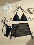 DEKA Mesh Bikinis Female Swimsuits Women's Three-Piece Swimwear Beach Swim Wear Bathing Suits Brazilian Bikini Set Pool Bather