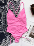 2026 V Neck Scrunch Butt Female Swimwear One Piece Swimsuit Women Backless Monokini Sexy High cut Bathing Suit Swim Bodysuit
