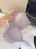 MOYISU Kawaii Anime Bra for Petite Women Seamless Milk-Skin Underwear Push-Up Enhancement Slimming Lingerie Set with Comfort Fit
