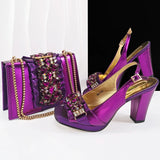 doershow  Lastest Italian Design Fashion Style Ladies Shoes with Matching Bag Set 2025 Nigerian Shoes and Bag Set HFG1-2