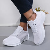 White Breathable Mesh Sport Sneakers Women Comfort Soft Bottom Non Slip Running Shoes Woman Plus Size 43 Lace Up Tennis Shoes