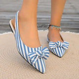 New  Pointed Toe Flat Women Sandals 2026 Fashion Elegant Bow Closed Toe Female Shoes