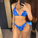 S - XL Sexy Floral Printed Brazilian Bikini Women Swimwear Female Swimsuit Two-pieces Bikini Set Bather Bathing Suit Swim V6475