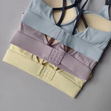 Women's yoga sports bra, integrated color blocking design with buckle sports bra