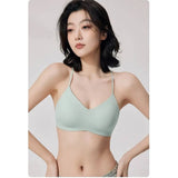 Japanese Style Strapless Bra Halter Top for Women with Push Up Pads Backless Cross Back One Piece Bandeau Comfortable Seamless